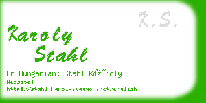 karoly stahl business card